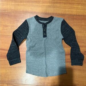 Okie Dokie Charcoal and Heather Gray Long Sleeve Tee